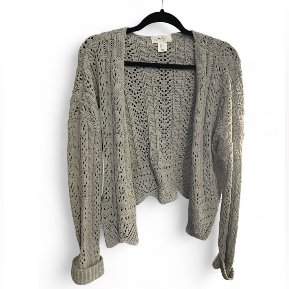 Light green open-Knit Women Sweater